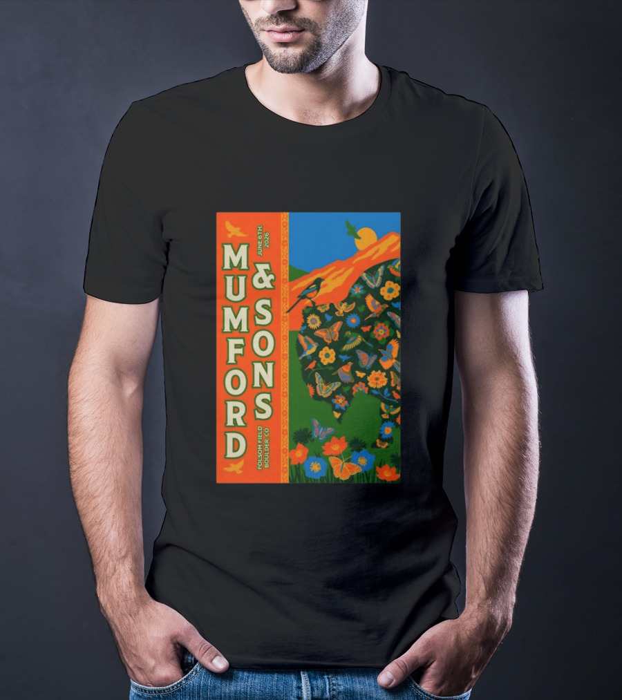 Mumford And Sons June 6 2026 Folsom Field Boulder CO Butterflies And Nature T-Shirt