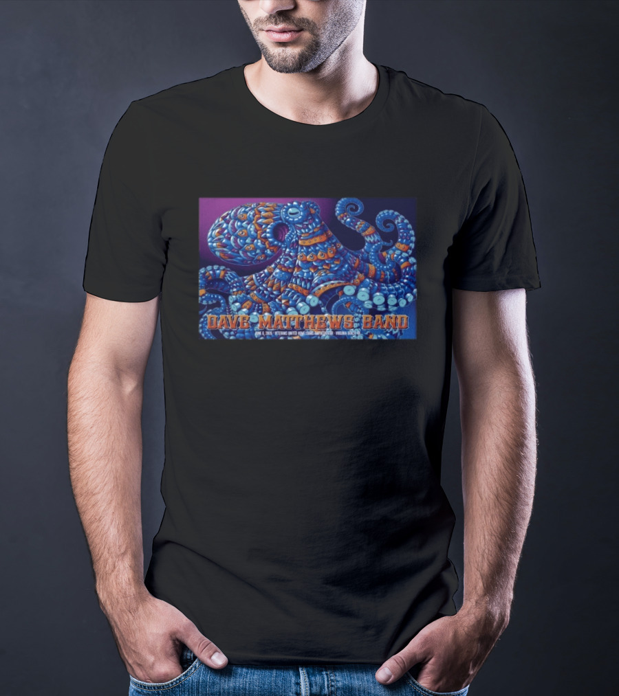 Dave Matthews Band Veterans United Home Loans Amphitheater June 6 2026 Virginia Beach Octopus T-Shirt