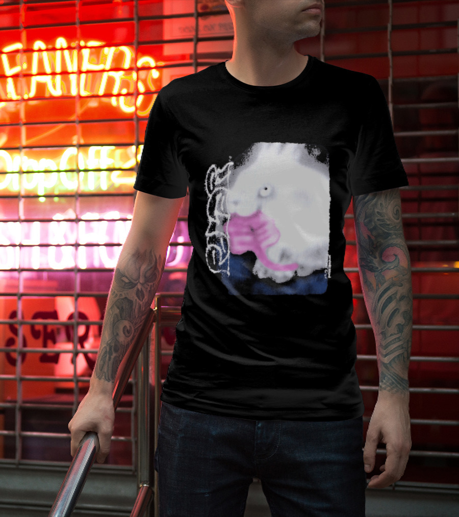 Flatspot Polar Rabbit With Pink Ribbon T-Shirt