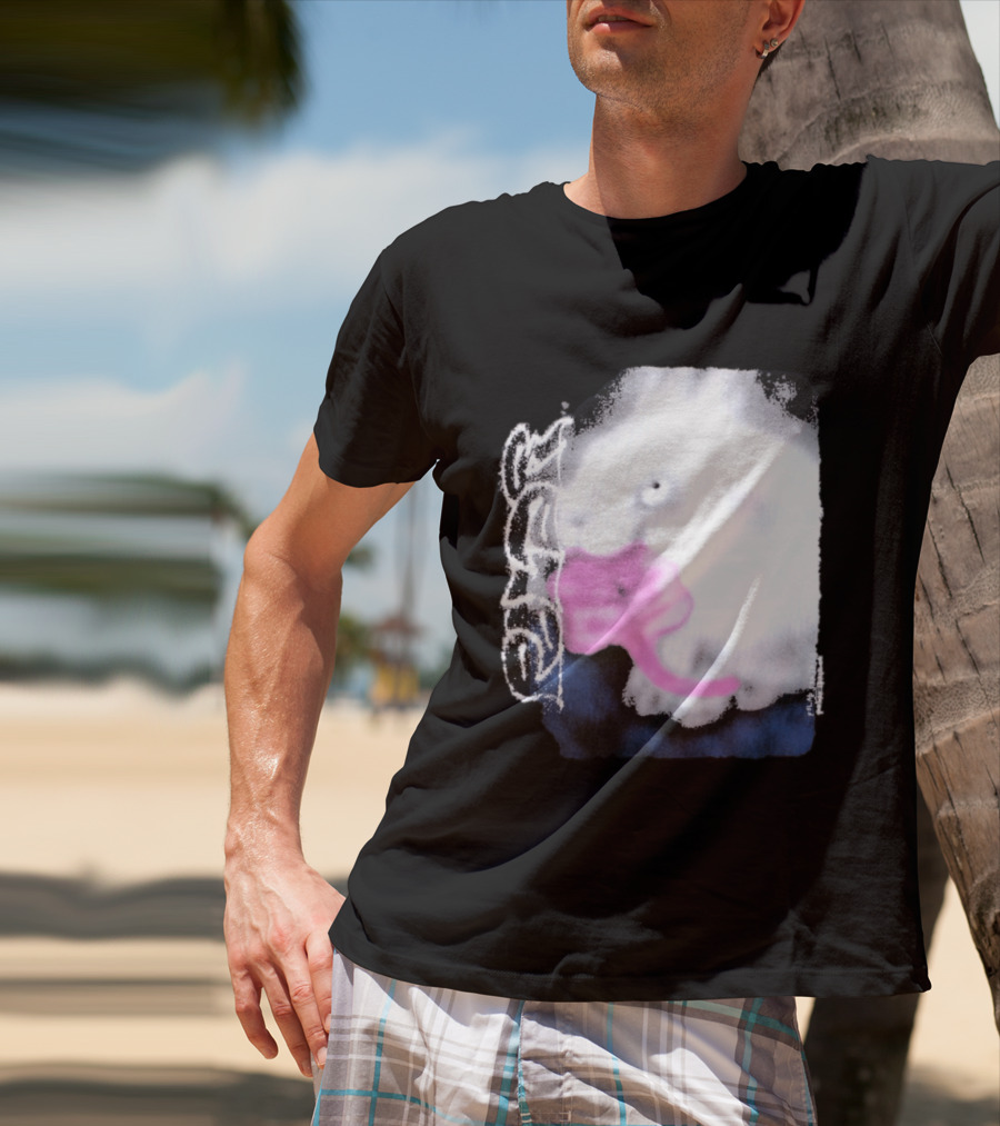 Flatspot Polar Rabbit With Pink Ribbon T-Shirt