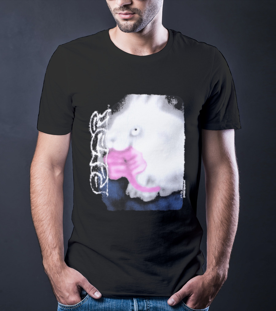 Flatspot Polar Rabbit With Pink Ribbon T-Shirt