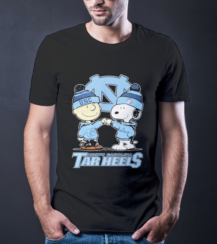 UNC Tar Heels Peanuts Characters Fit Bump North Carolina 2026 T-Shirt