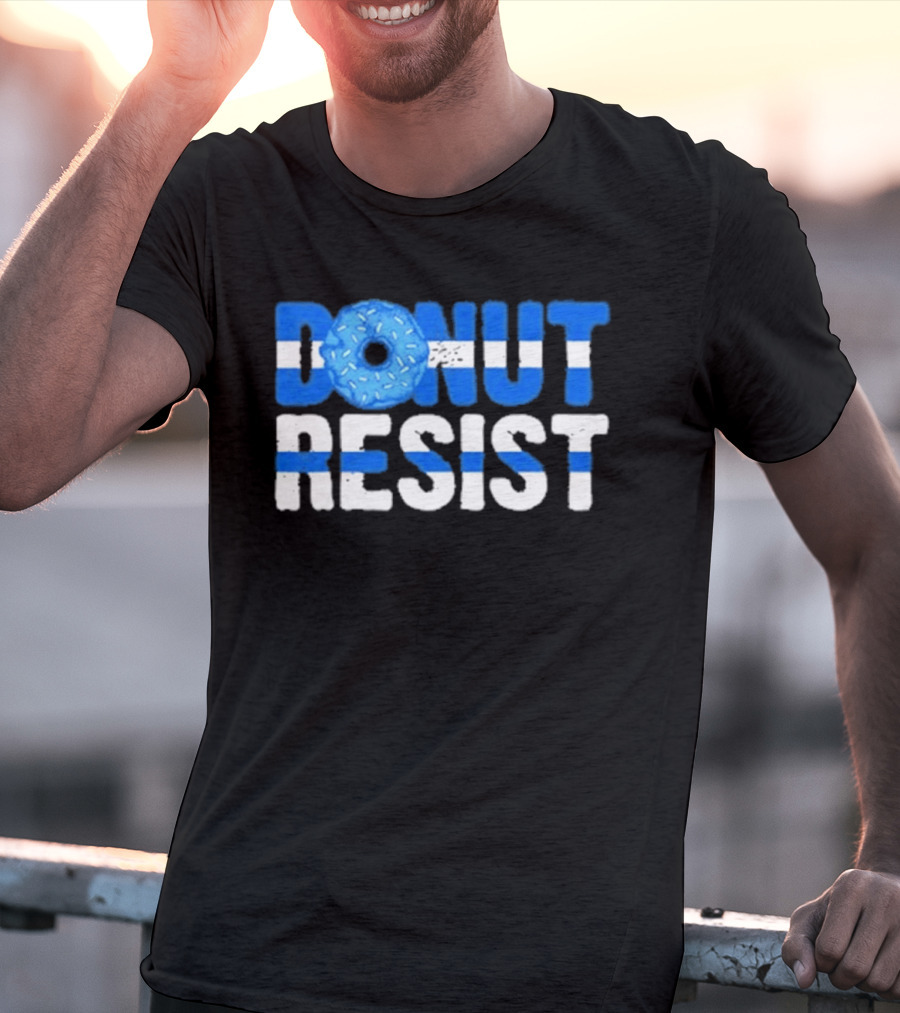 Donut Resist Police Officer Thin Blue Line Cop Policeman T-Shirt