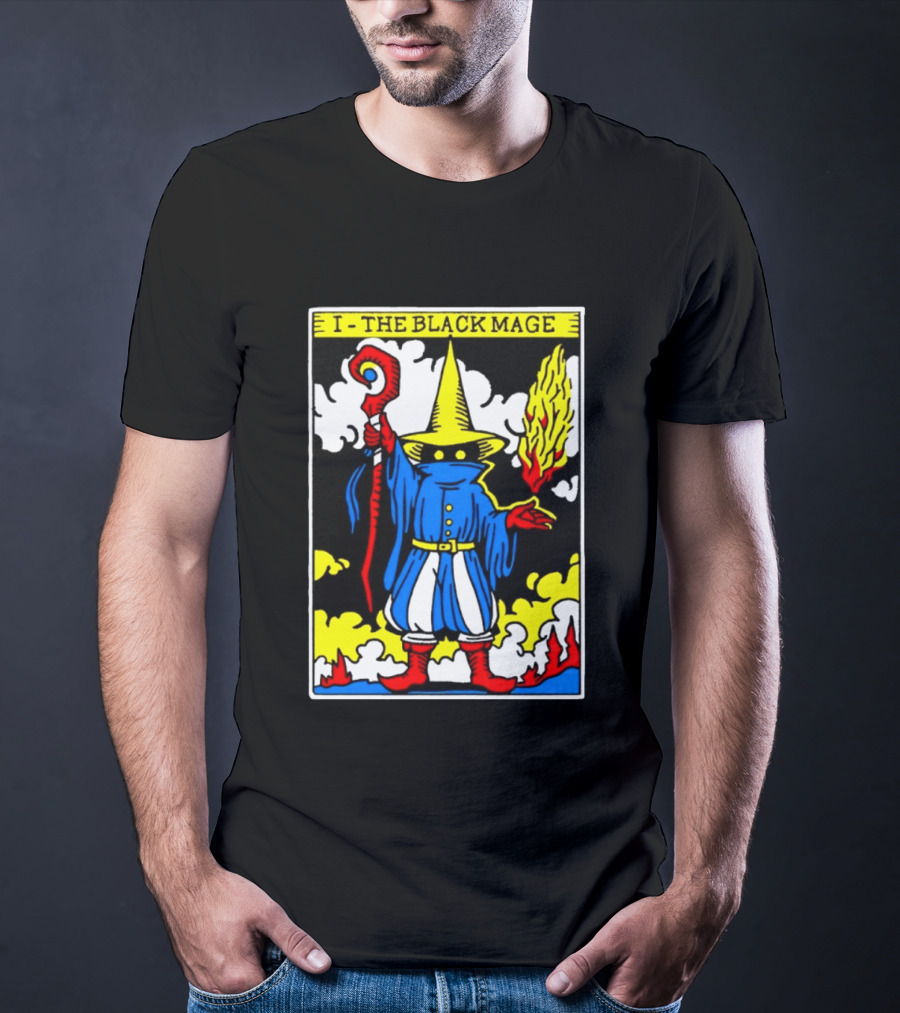 I The Black Mage Tarot Card Retro Fantasy T-Shirt