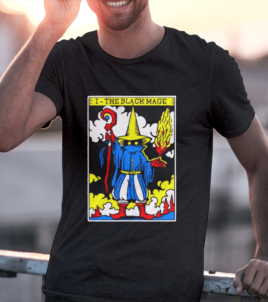 I The Black Mage Tarot Card Retro Fantasy T-Shirt
