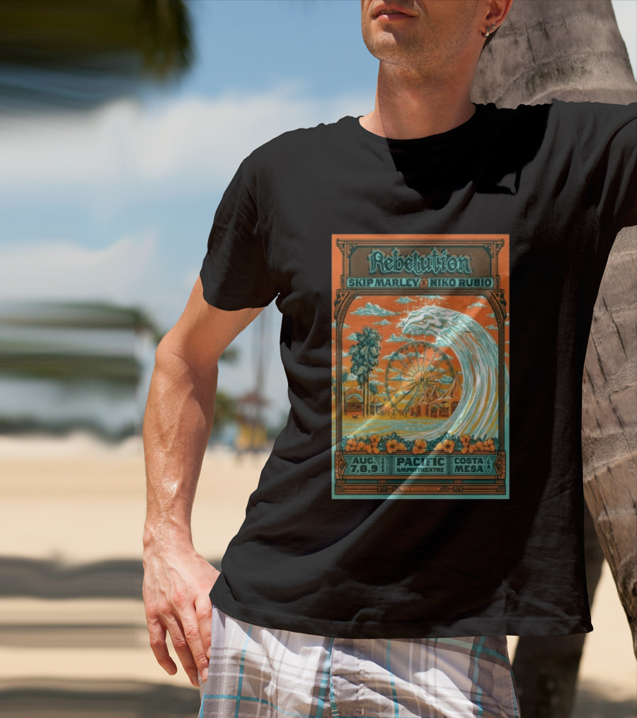 Rebelution Skip Marley Niko Rubio August 7 8 9 2026 Pacific Amphitheatre Costa Mesa T-Shirt