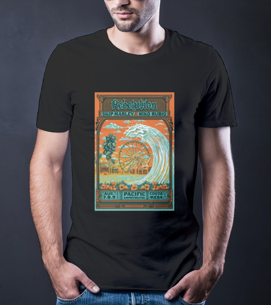 Rebelution Skip Marley Niko Rubio August 7 8 9 2026 Pacific Amphitheatre Costa Mesa T-Shirt