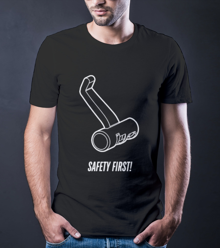 Safety First Bike Lock Sketch T-Shirt