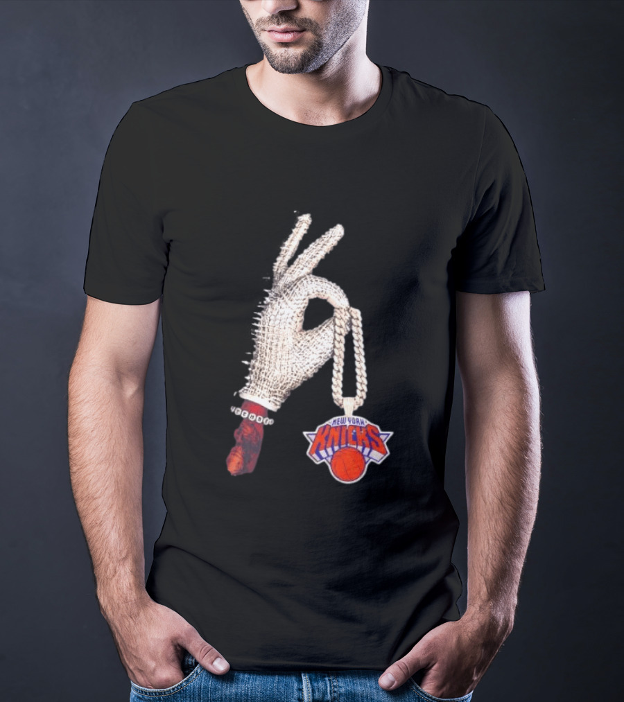 Jalen Brunson New York Knicks Diamond Chain Glove Drake Iceman NBA Basketball T-Shirt
