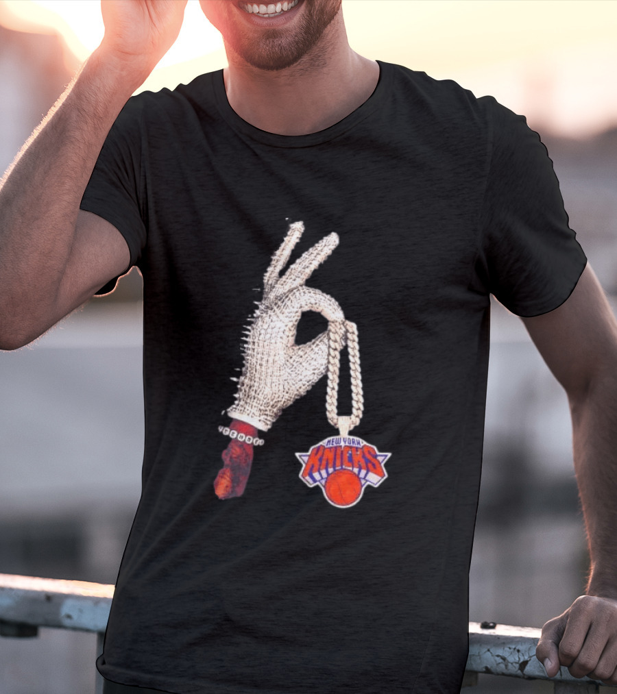 Jalen Brunson New York Knicks Diamond Chain Glove Drake Iceman NBA Basketball T-Shirt