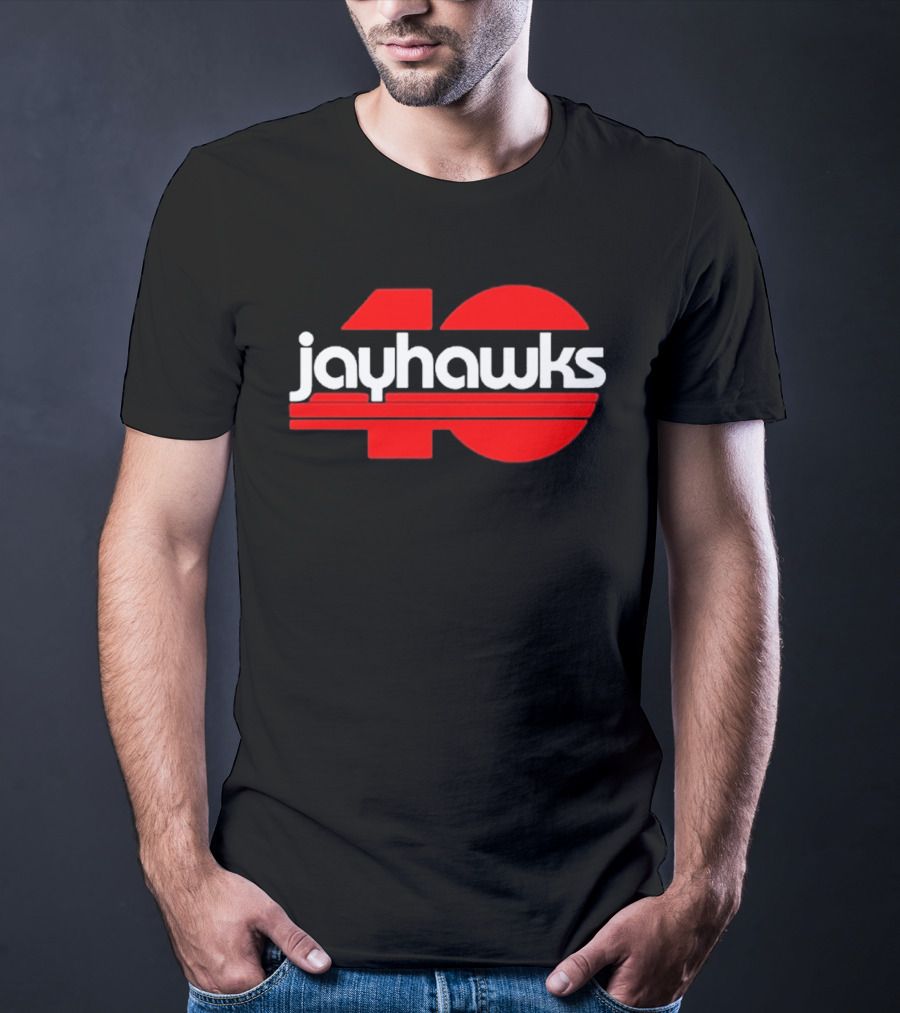 Jayhawks 40th Anniversary Red And White T-Shirt