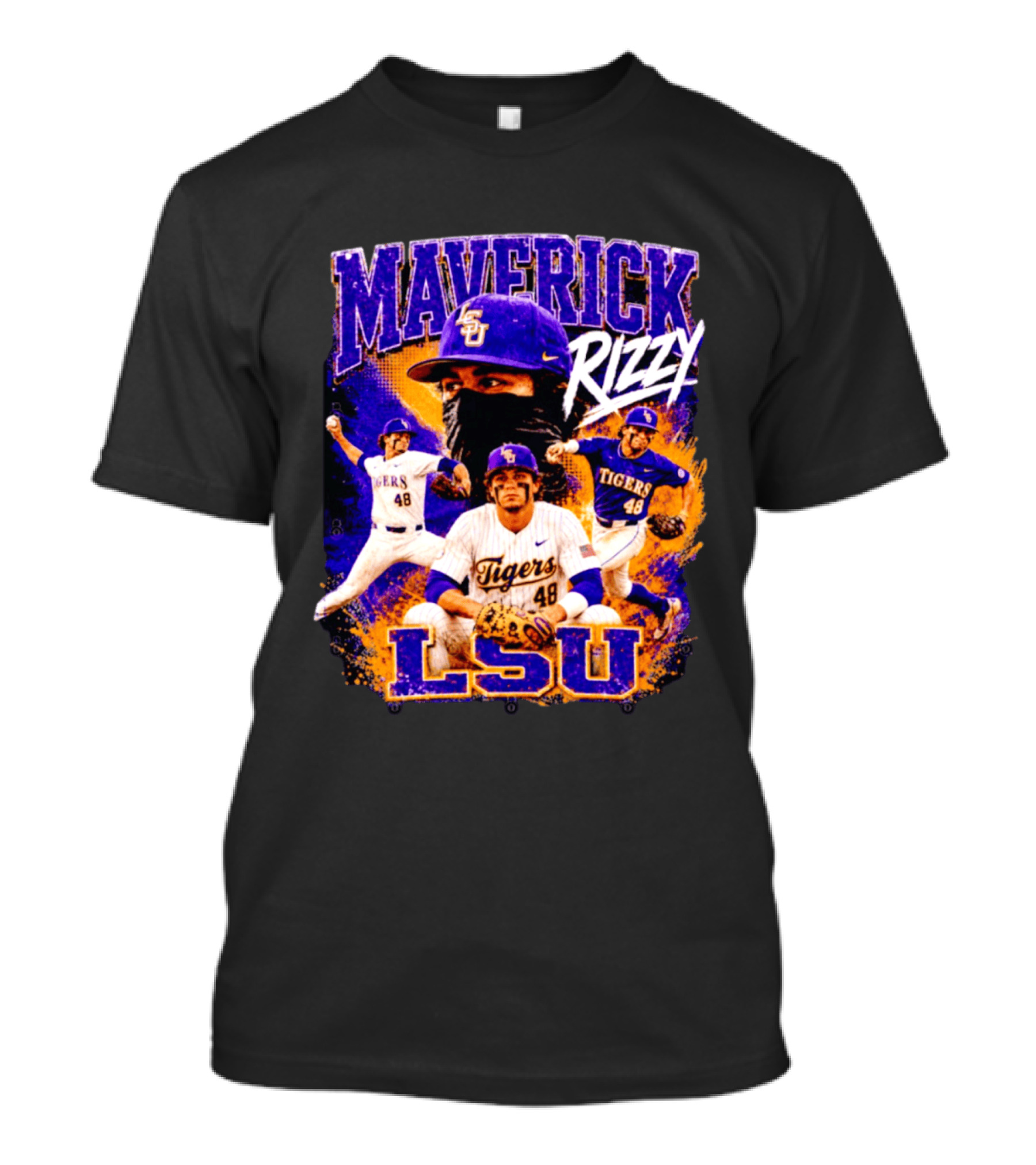 LSU Tigers Maverick Rizy Baseball Player Number 48 T-Shirt