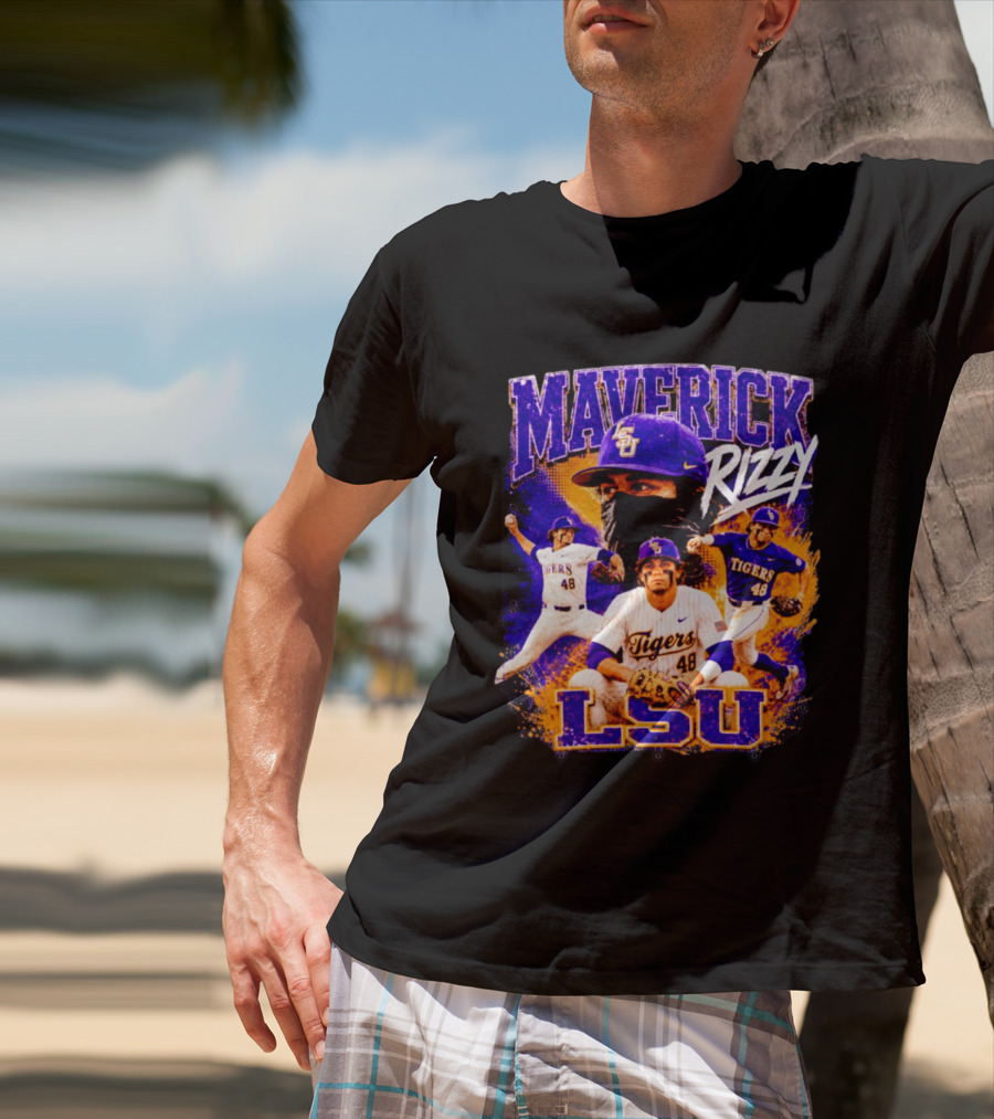 LSU Tigers Maverick Rizy Baseball Player Number 48 T-Shirt