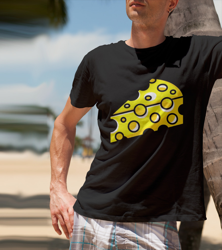 Swiss Cheese Hole Yellow Food Slice Dairy Snack Culinary T-Shirt