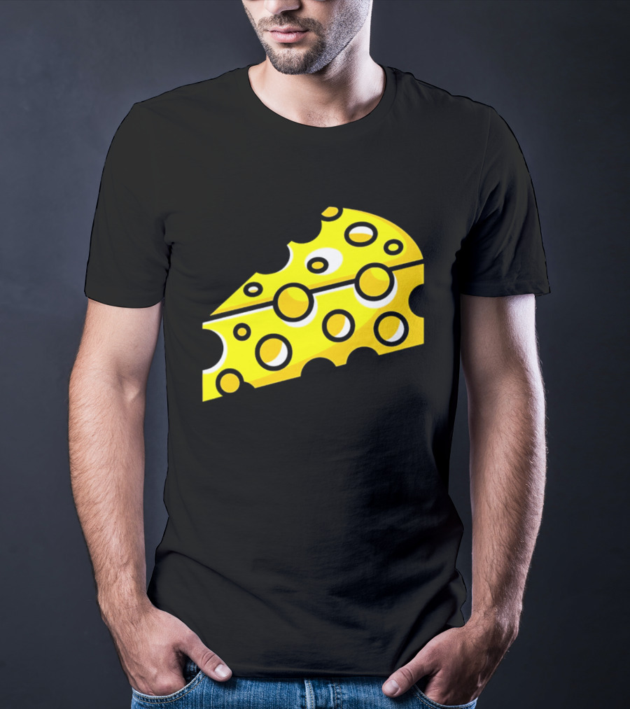 Swiss Cheese Hole Yellow Food Slice Dairy Snack Culinary T-Shirt