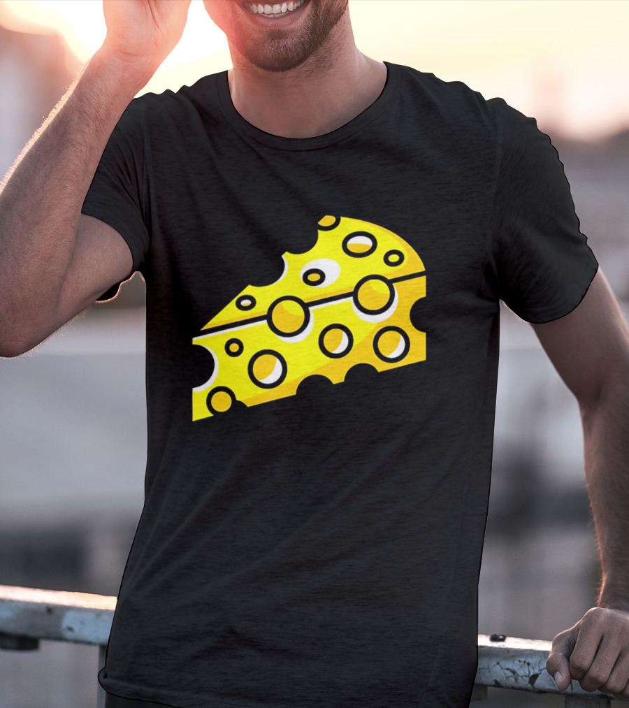 Swiss Cheese Hole Yellow Food Slice Dairy Snack Culinary T-Shirt