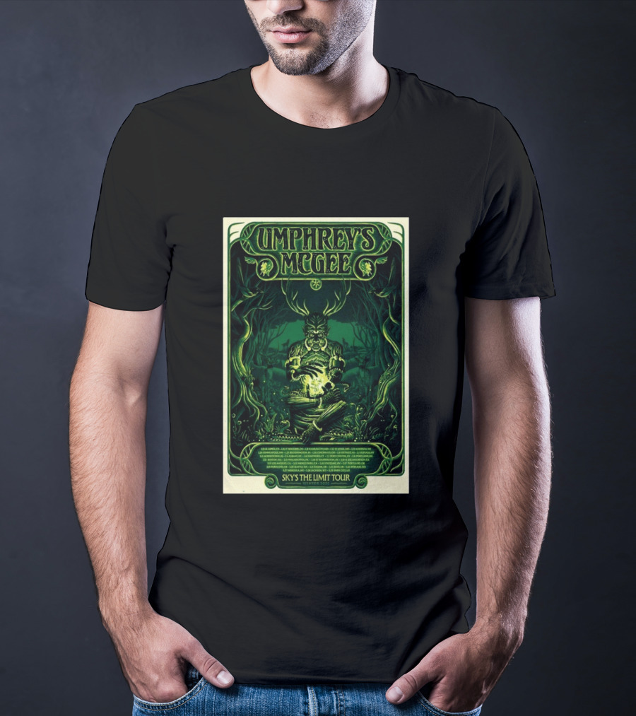 Umphrey's McGee Sky's The Limit Winter Tour 2026 Forest Creature Green T-Shirt