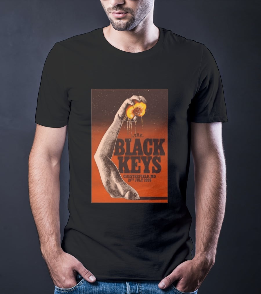 The Black Keys Chesterfield MO 19th July 2026 Hand Peach T-Shirt