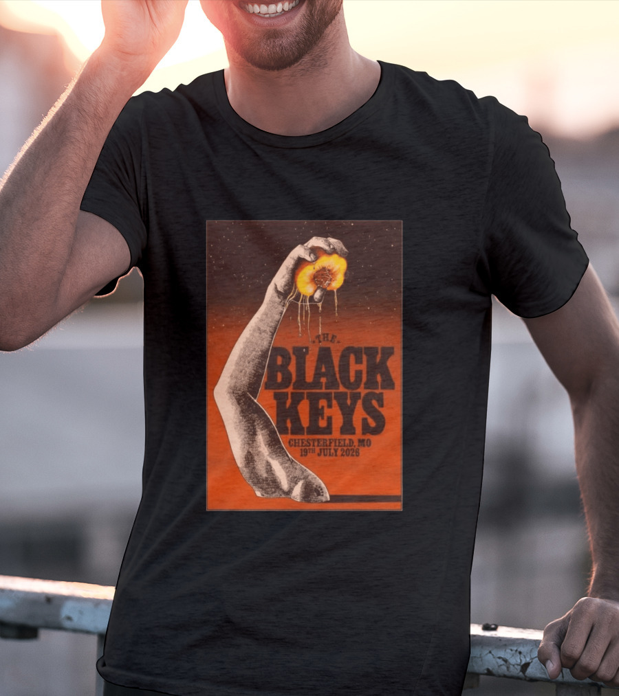 The Black Keys Chesterfield MO 19th July 2026 Hand Peach T-Shirt