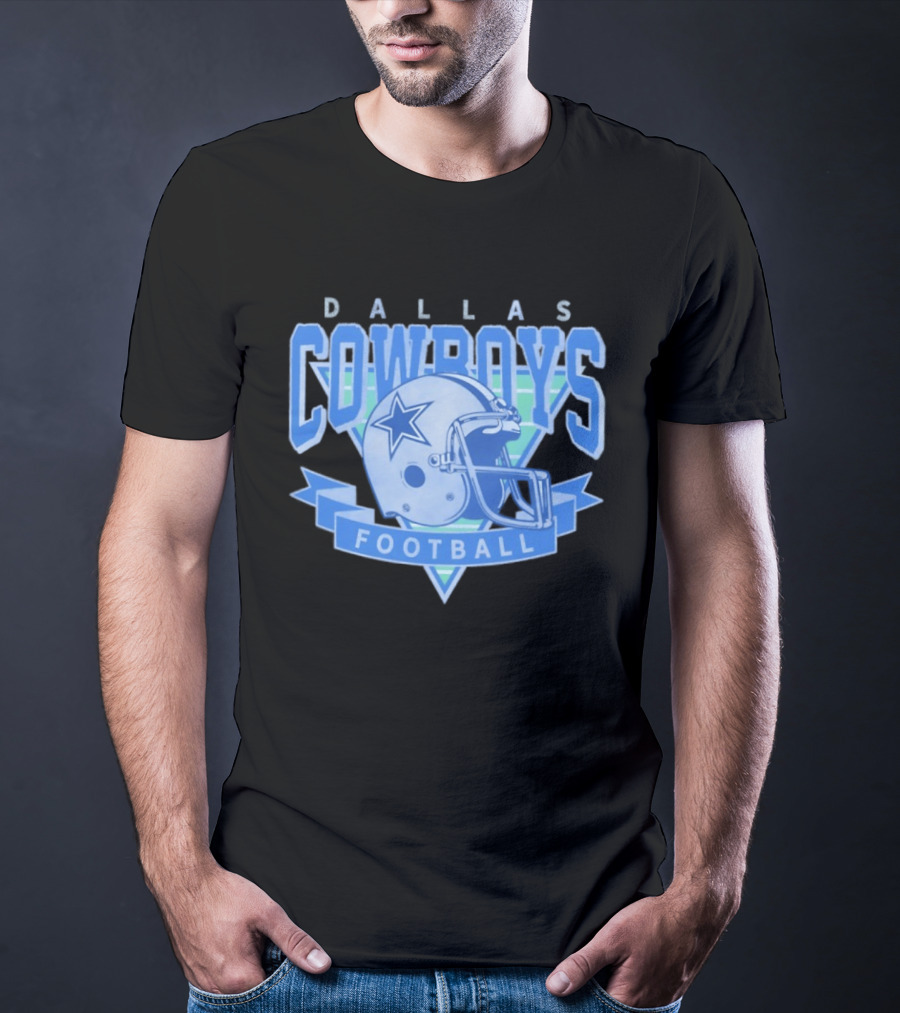 Dallas Cowboys Helmet Football Team Sports Apparel Blue Fan Gear T-Shirt