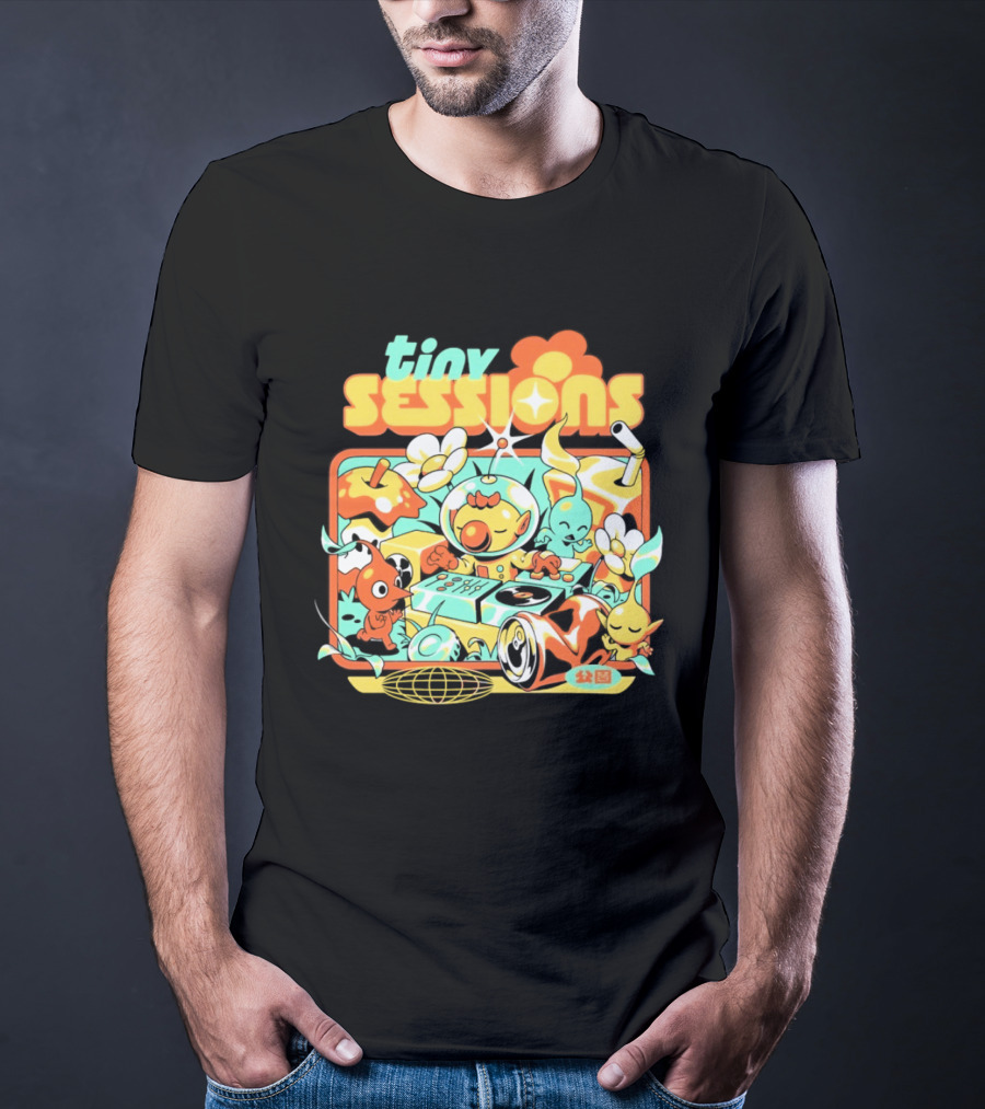 Tiny Sessions Robot DJ And Dancing Creatures T-Shirt