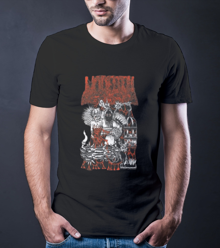 Undeath Metal Shop Grim Zombie Horror Red Black T-Shirt