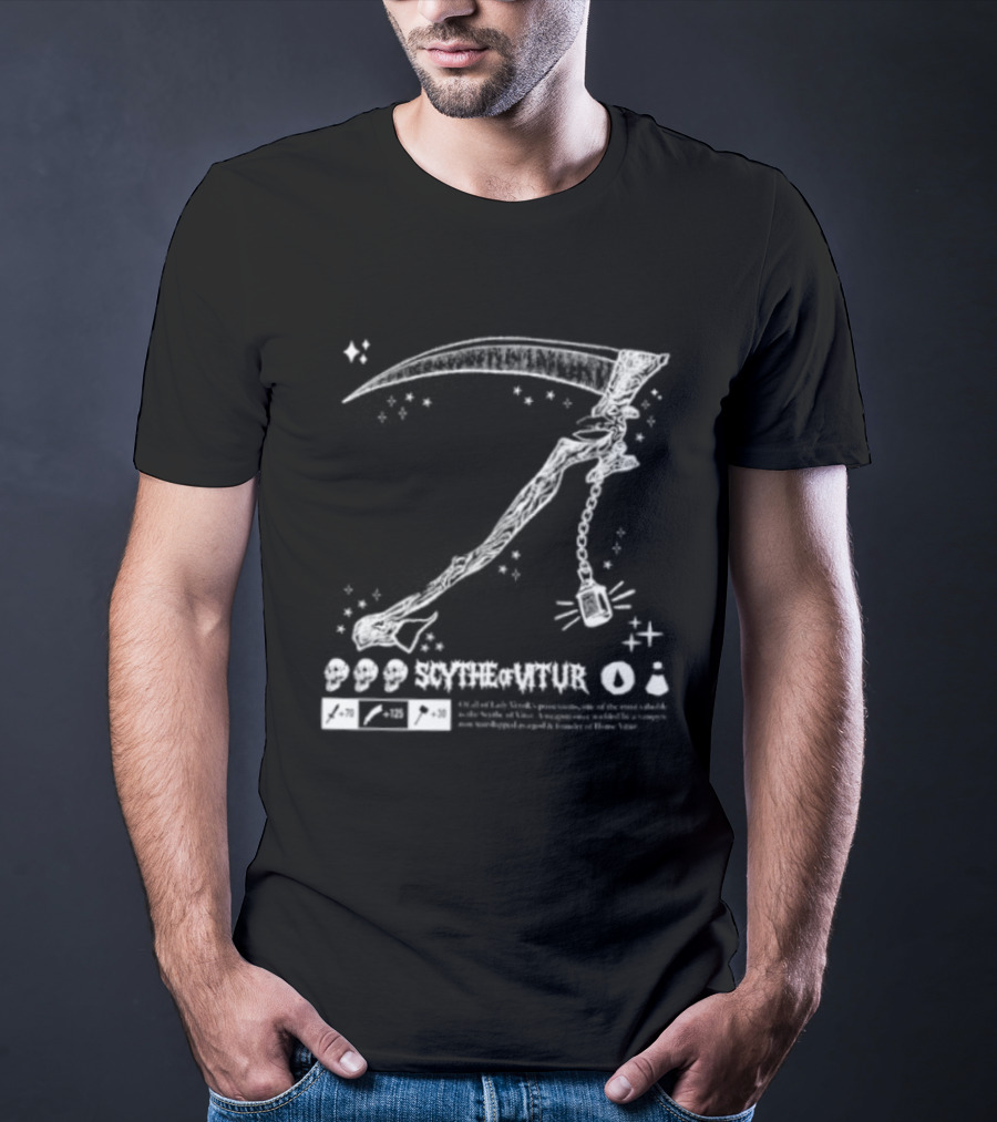 Scythe Of Vitur Lady Verzik House Vitur Weapon RuneScape Old School T-Shirt