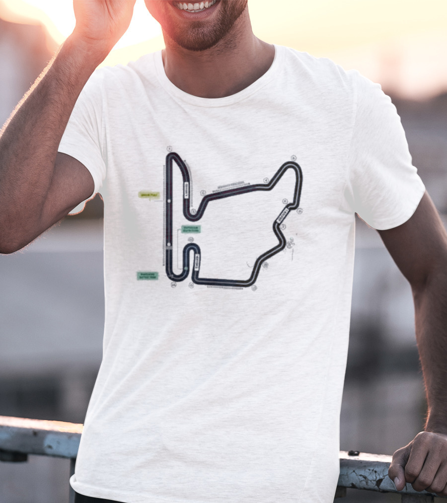 F1Motorsport AWS Hungarian Grand Prix Hungaroring Mogyorod July 24 26 2026 Souvenir Race Day Track Map T-Shirt