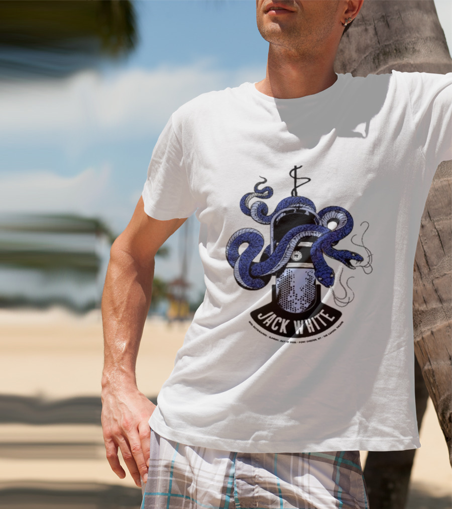 Jack White Chester New York 2026 Event Snake Wrapped Microphone T-Shirt