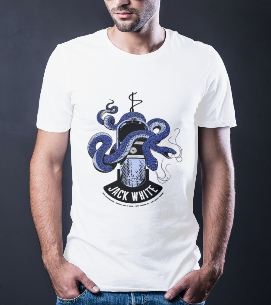 Jack White Chester New York 2026 Event Snake Wrapped Microphone T-Shirt
