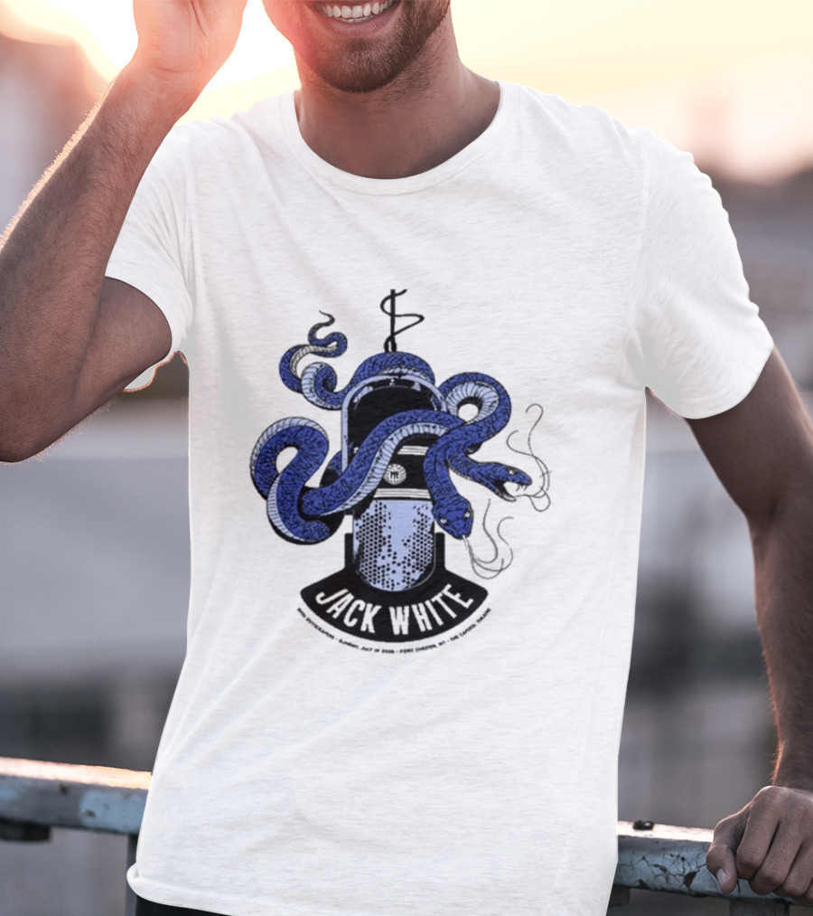 Jack White Chester New York 2026 Event Snake Wrapped Microphone T-Shirt