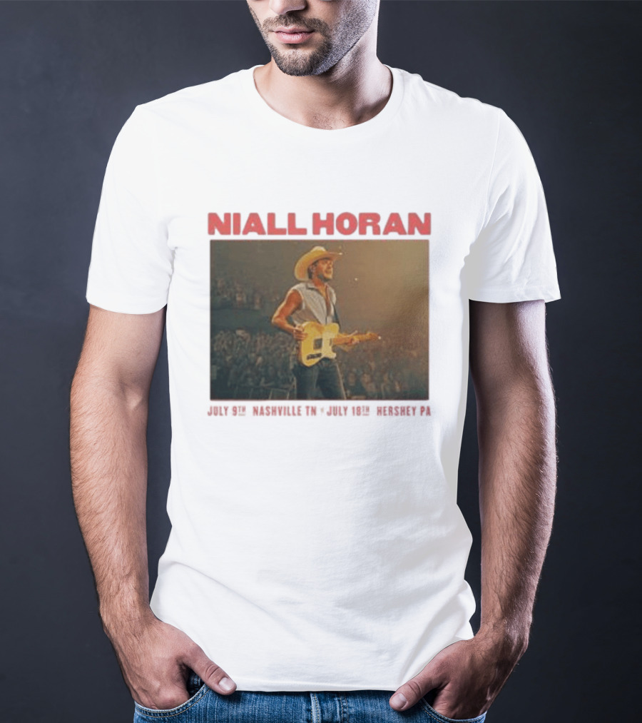 Niall Horan Live Performance Cowboy Hat Guitar Dallas Texas Event T-Shirt