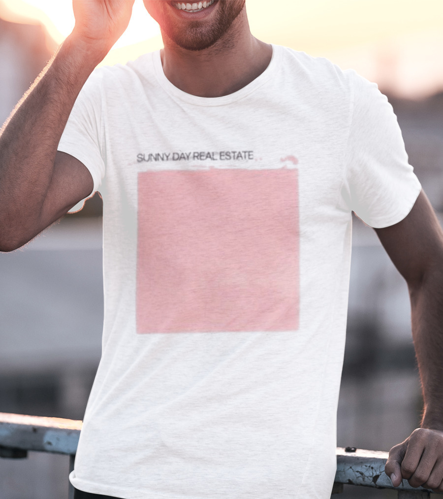 Sunny Day Real Estate LP2 Pink Album Art And Gray Watermark T-Shirt