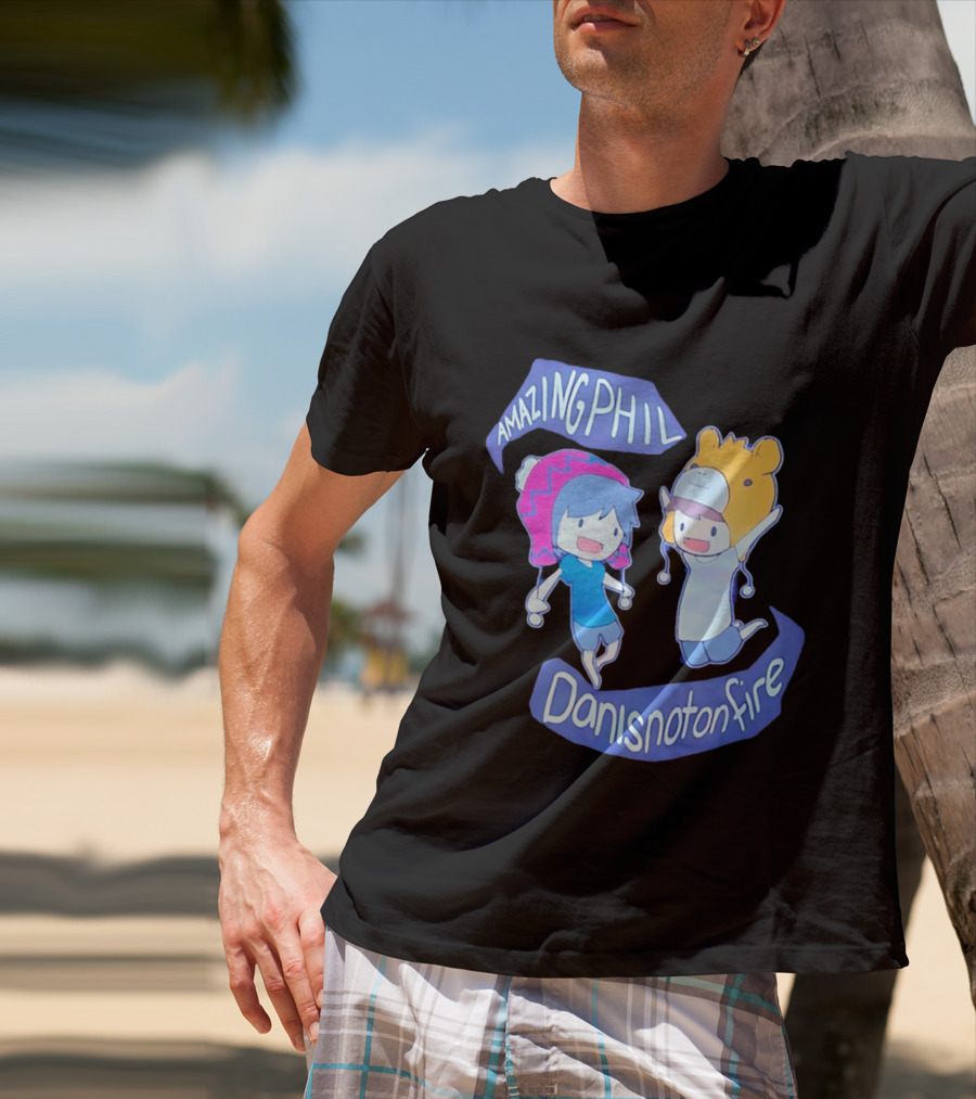 AmazingPhil Danisnotonfire Cartoon Characters In Cute Animal Hats T-Shirt