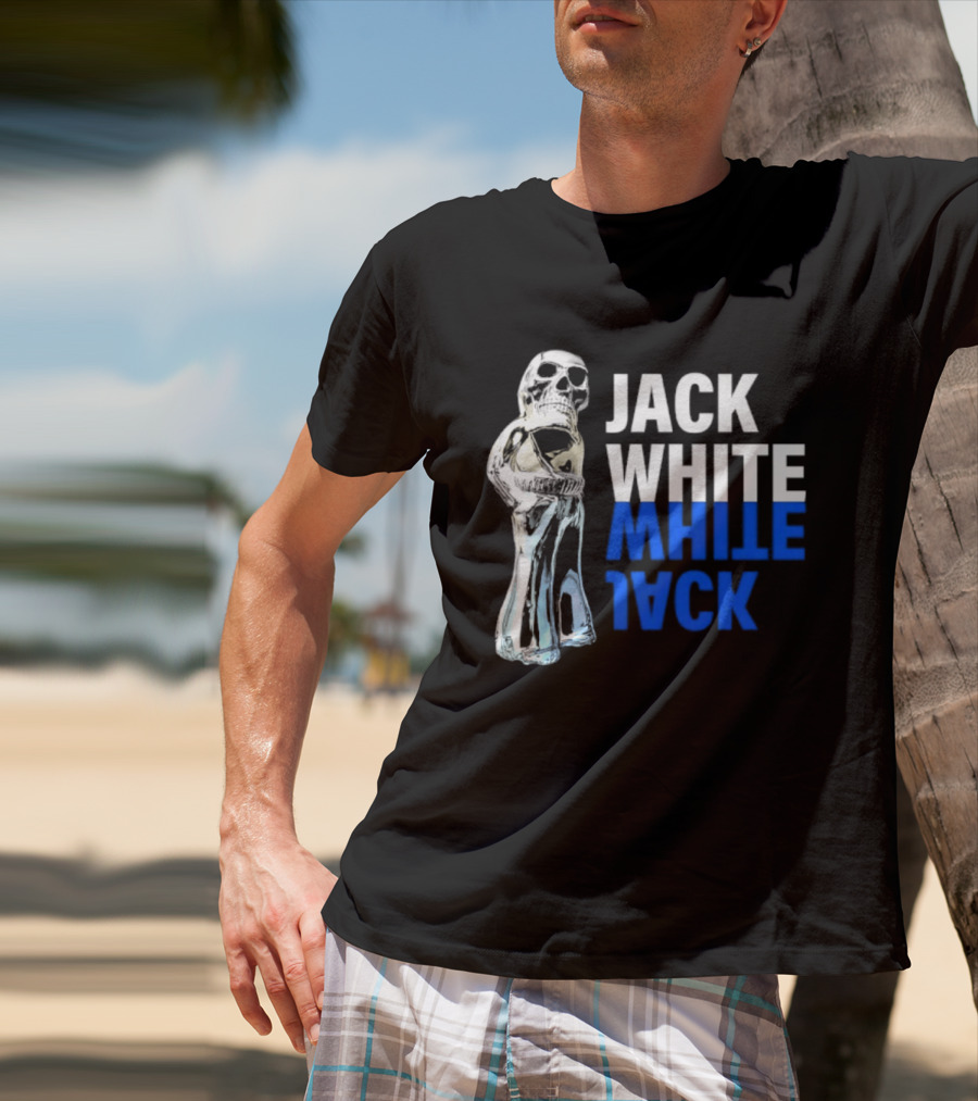 Jack White Rock Musician Skull Reflection T-Shirt