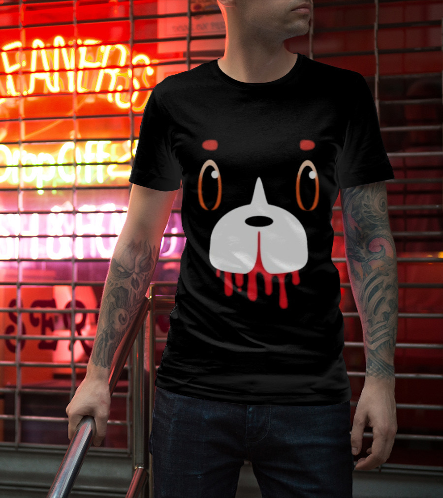 Final Space Mooncake Face Cartoon Character Dripping Red T-Shirt