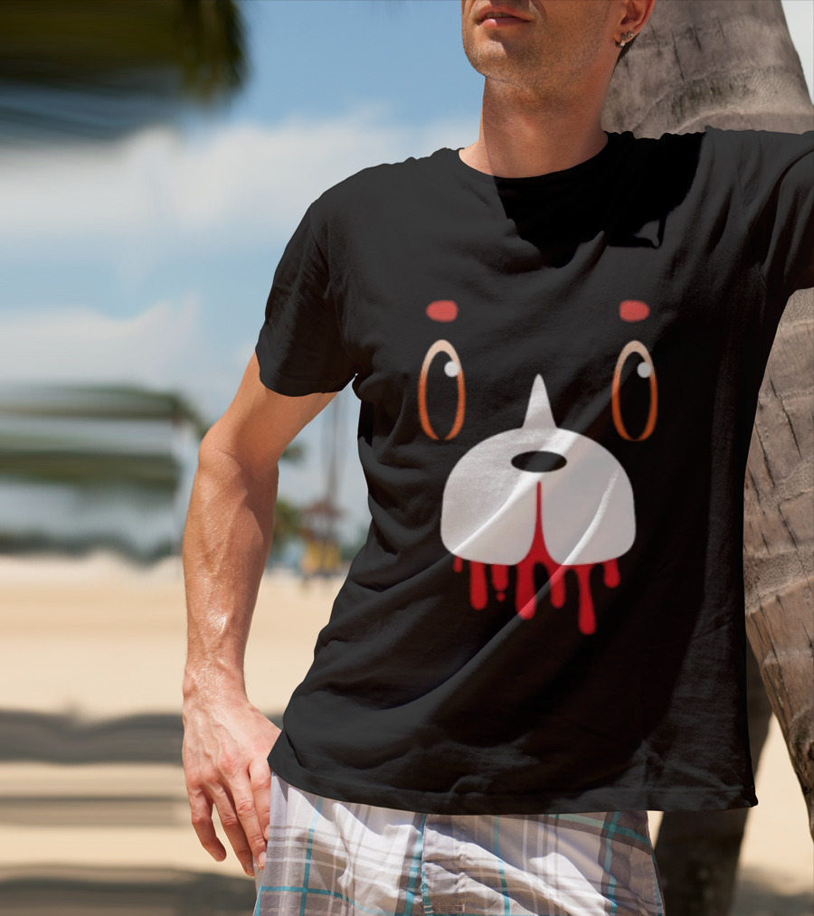 Final Space Mooncake Face Cartoon Character Dripping Red T-Shirt