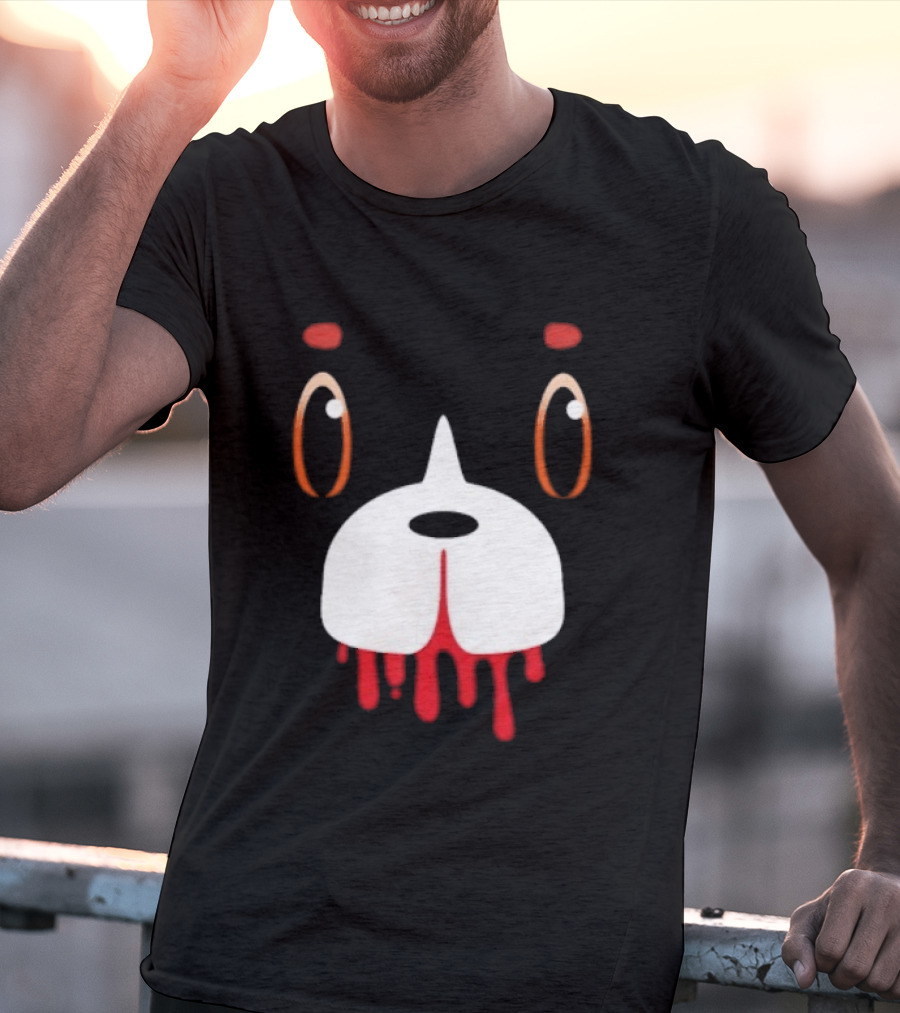 Final Space Mooncake Face Cartoon Character Dripping Red T-Shirt