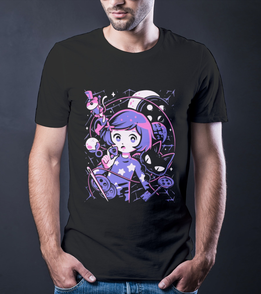PixelEyeBat Moonlit Adventure Secret Portal Fantasy T-Shirt