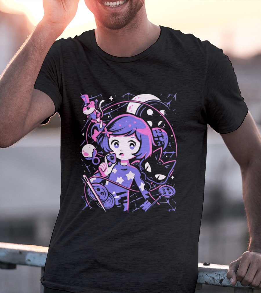 PixelEyeBat Moonlit Adventure Secret Portal Fantasy T-Shirt
