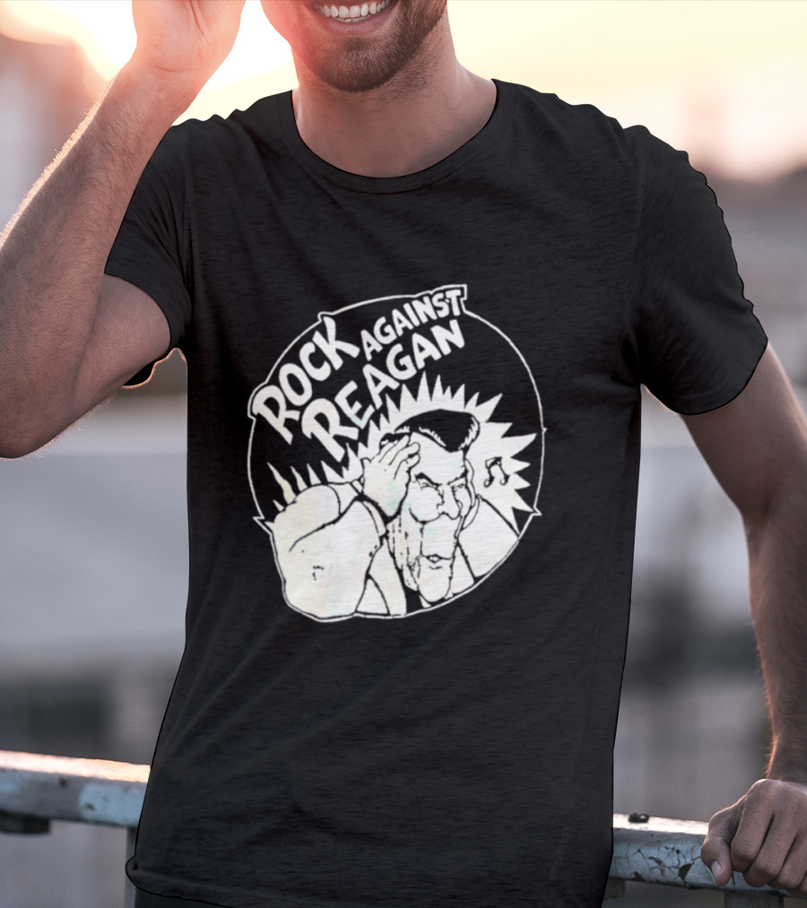 Rock Against Reagan Punk Protest 80s Political Movement T-Shirt