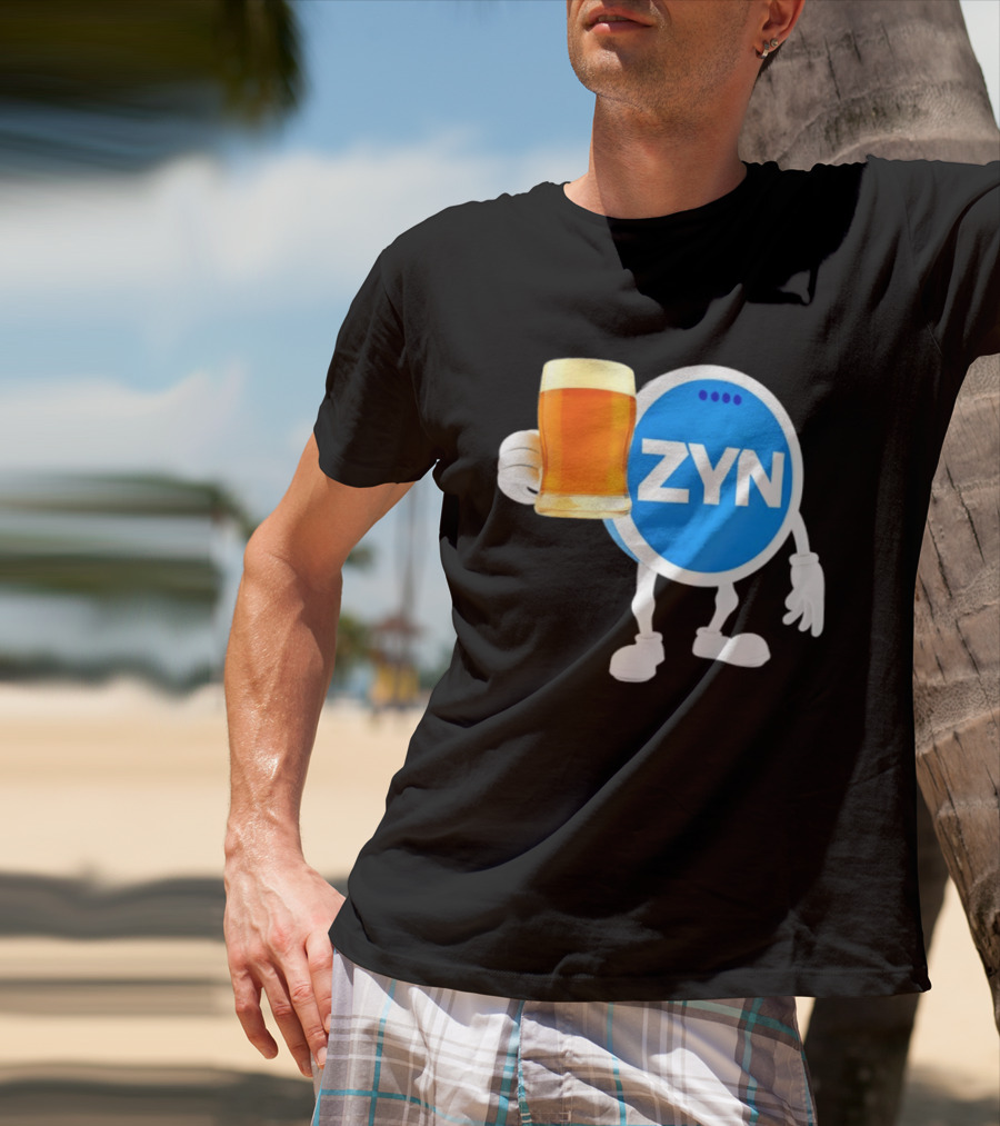ZYN Snus Beer Character Holding T-Shirt