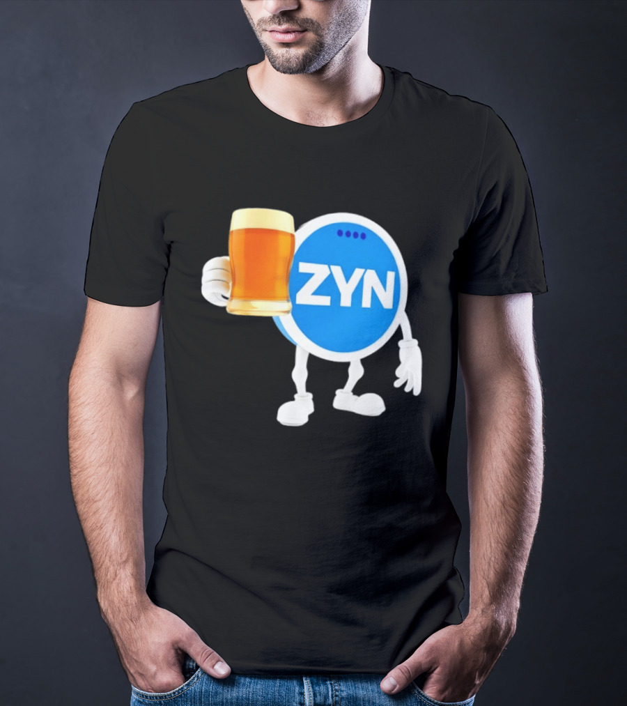 ZYN Snus Beer Character Holding T-Shirt