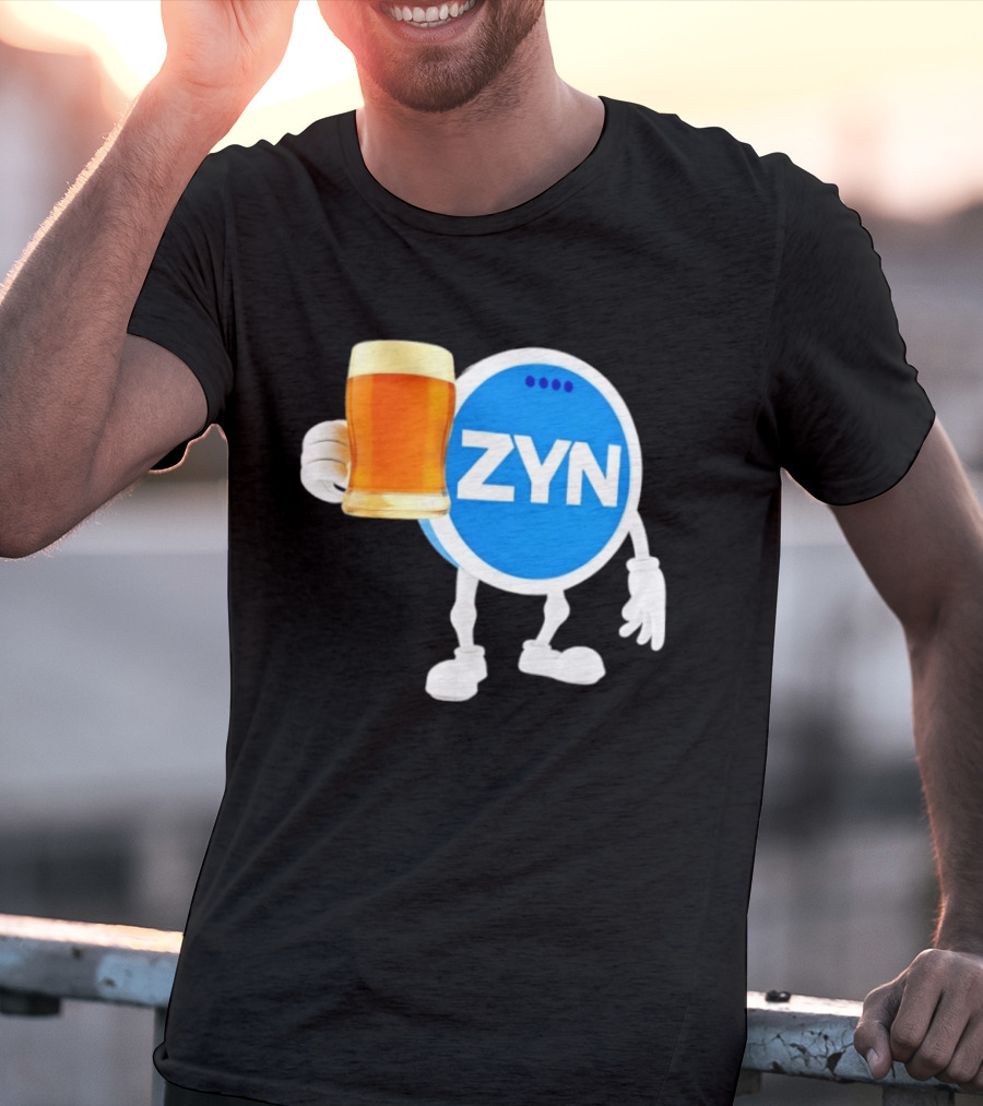 ZYN Snus Beer Character Holding T-Shirt