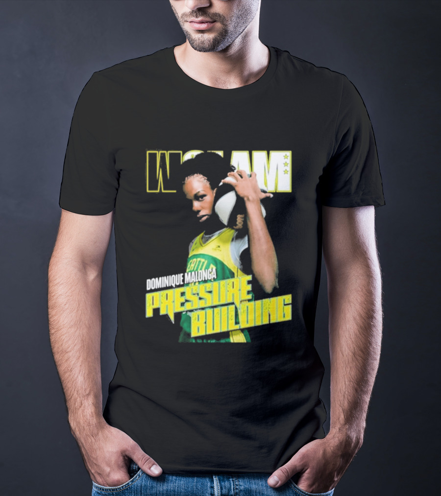 WSLAM Dominique Malonga Pressure Building Seattle Storm T-Shirt