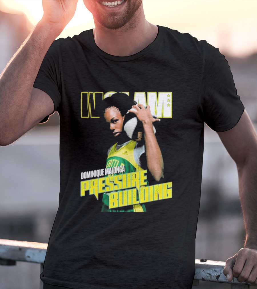 WSLAM Dominique Malonga Pressure Building Seattle Storm T-Shirt