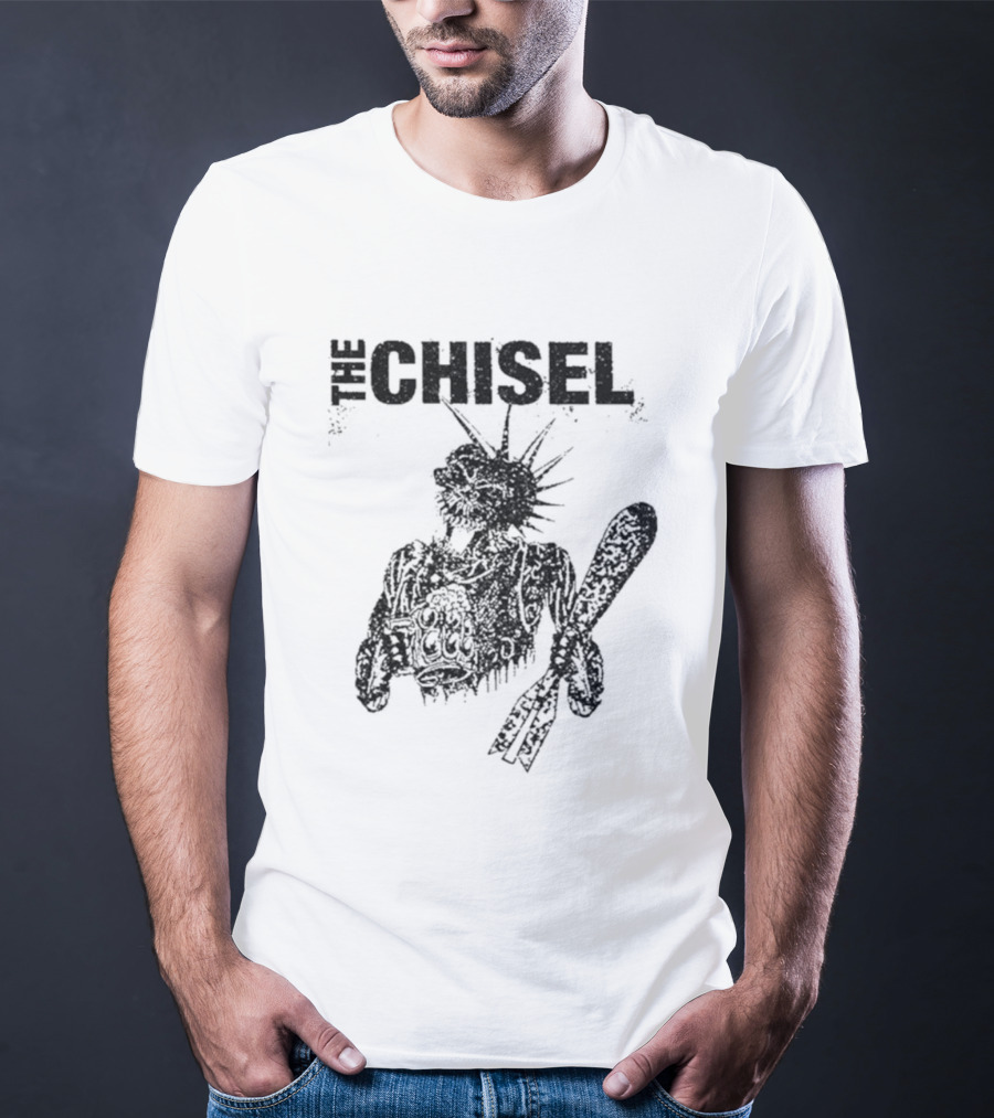 The Chisel Skeleton Statue Liberty Punk T-Shirt