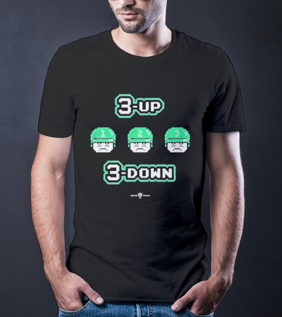 3 Up 3 Down 8 Bit Style Retro Gaming T-Shirt