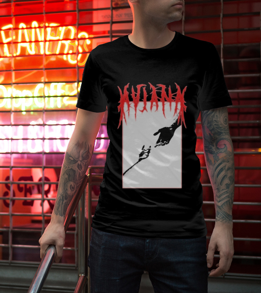Aviana Death Corporation Hands Graphic Black And Red T-Shirt