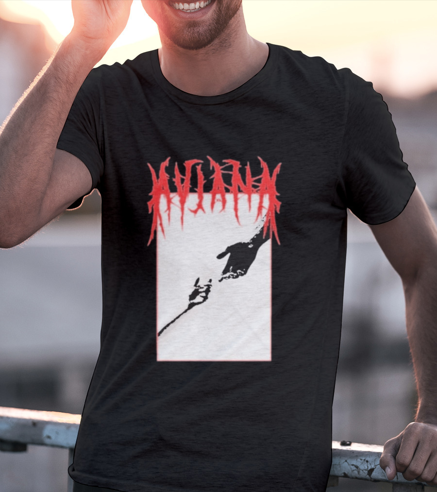 Aviana Death Corporation Hands Graphic Black And Red T-Shirt